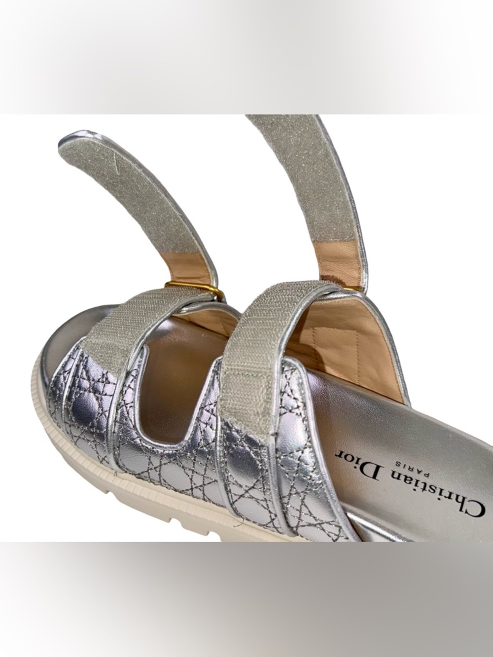 “DIOR OR “DIORACT SANDALS IN SILVER - Picture 7 of 10
